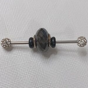 Moress(Pandora Compatible)Silver Core Sapphire Gemstone Charm Bead (1 Charm Only